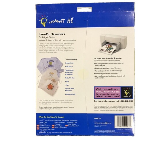 Invent It Iron-On Transfers by International Paper **New in Package** - Picture 2 of 2